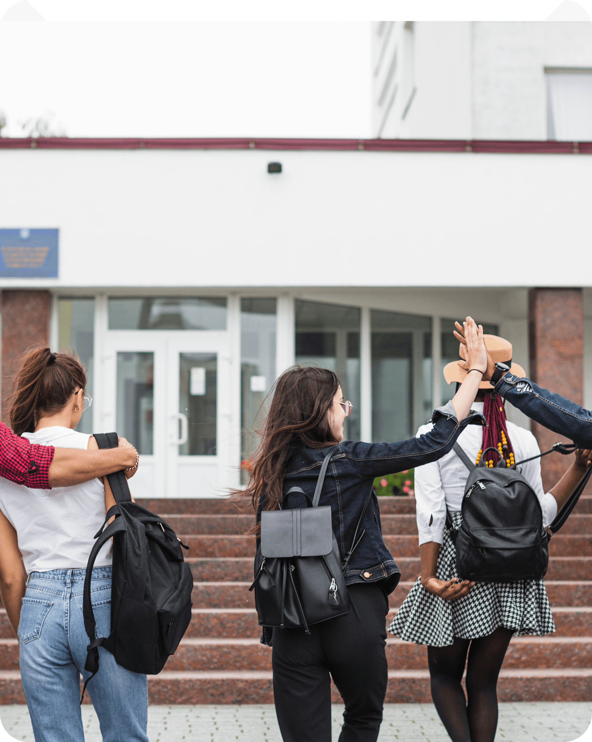 Students high-fiving